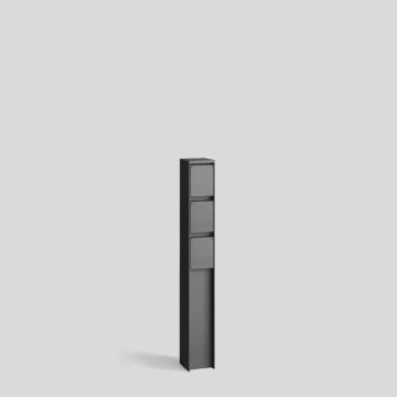 BEGA 70 709 Anschlusssäule IP44, mit 3 Steckdosen, Höhe 600 mm, grafit 